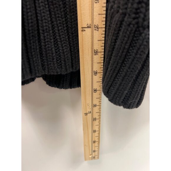 Women’s 3D Cable Knit Chunky Black Turtleneck Fisherman Wool Sweater Sz XL - Picture 12 of 12